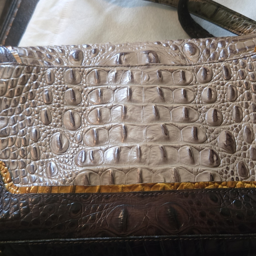Brahmin Tan and Brown Embossed Leather Bag - Picture 6 of 17